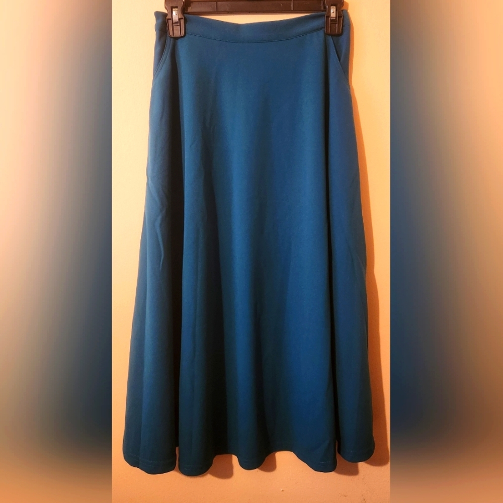 High-Waisted A-Line Midi Skirt